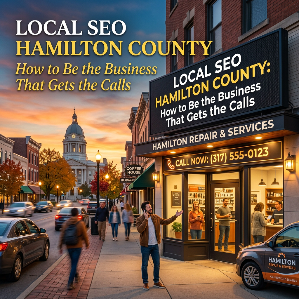 Local SEO Hamilton County; How to Be the Business That Gets the Calls; Hamilton Repair & Services; Call Now: (317) 555-0123